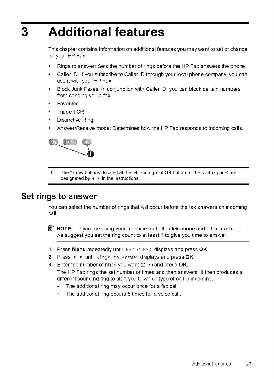 Adjust volume, Ringer volume, Speaker volume | Automatic fax redial | HP 2140 User Manual | Page 26 / 70