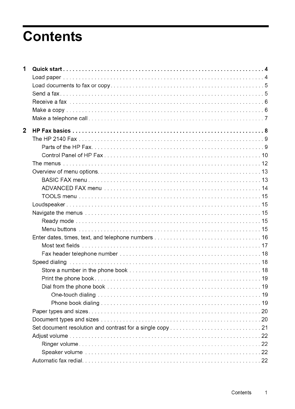 HP 2140 User Manual | Page 4 / 70