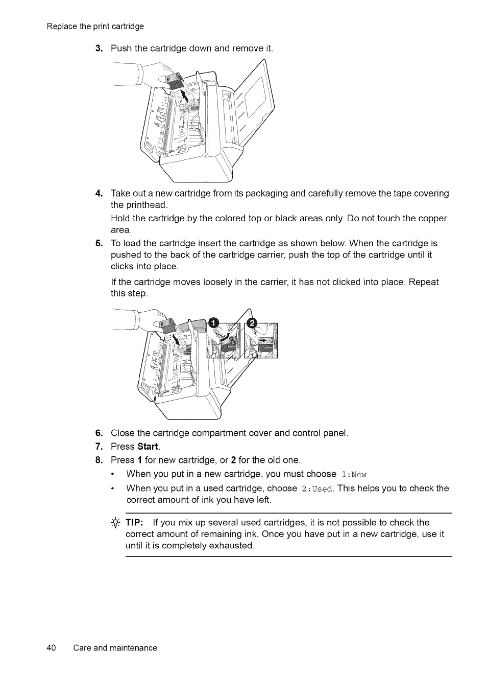 Print the self test, Replace the print cartridge | HP 2140 User Manual | Page 43 / 70