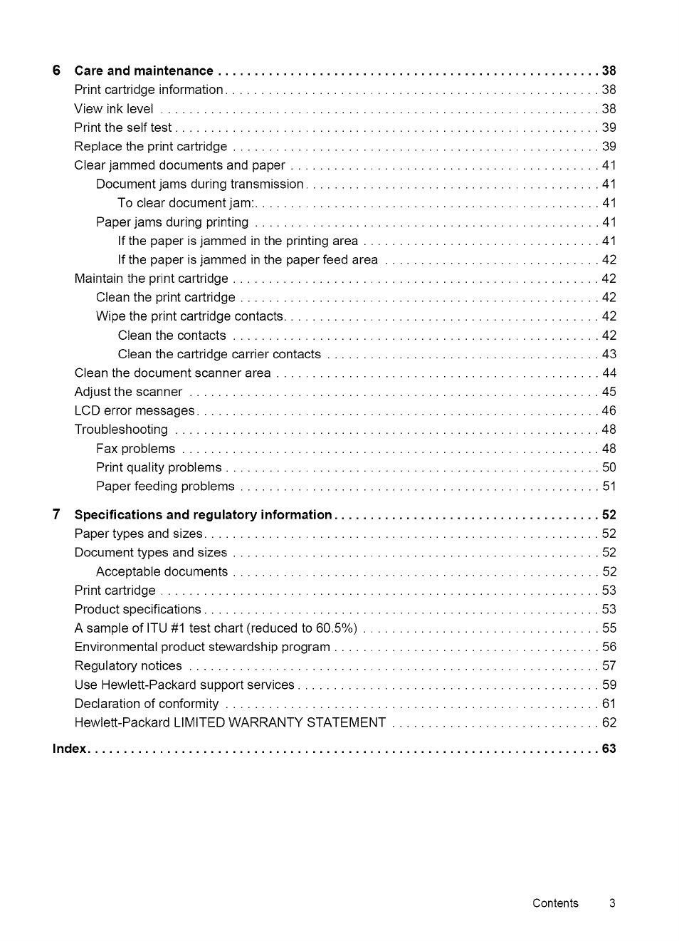 HP 2140 User Manual | Page 6 / 70