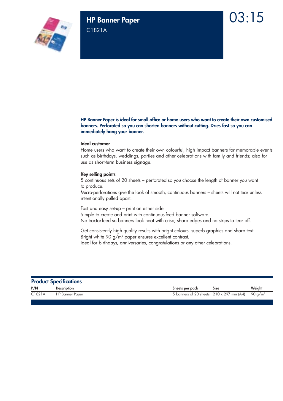 Hp banner paper | HP 200T User Manual | Page 105 / 174