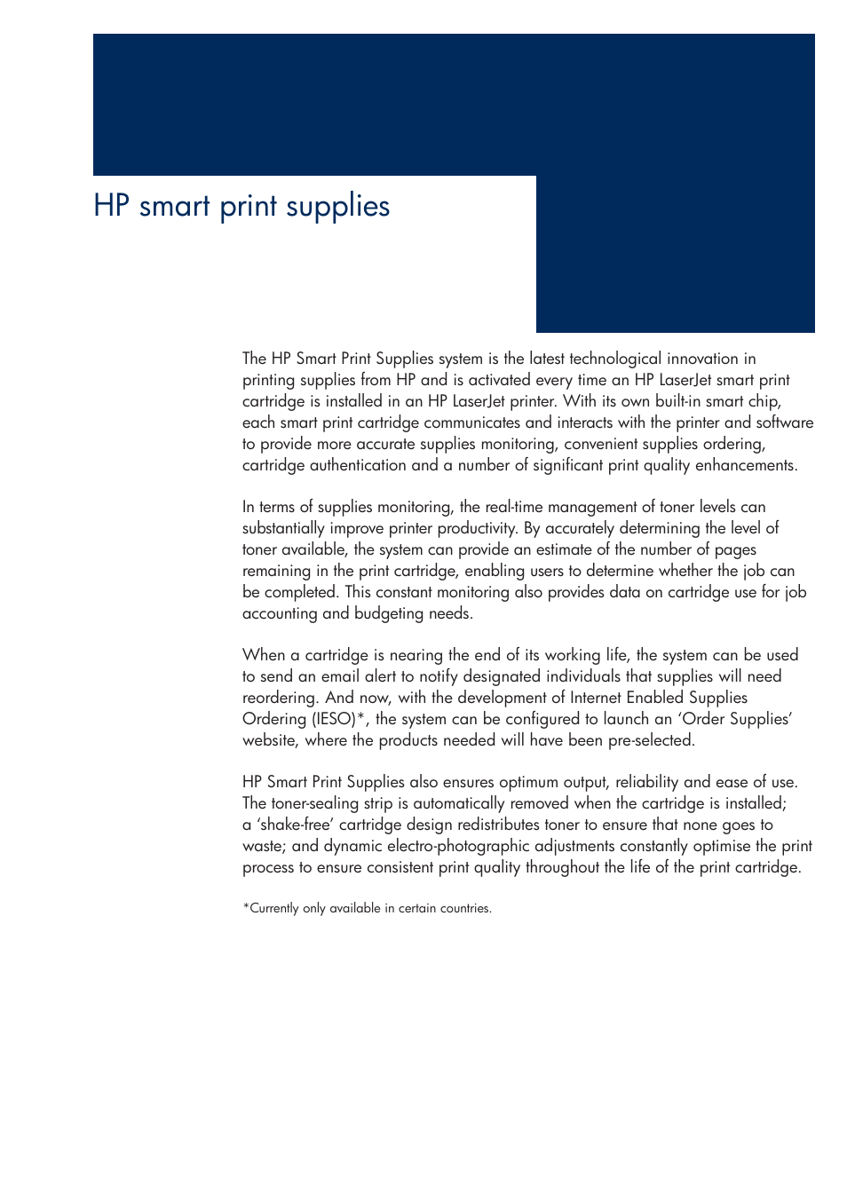 Hp smart print supplies | HP 200T User Manual | Page 11 / 174