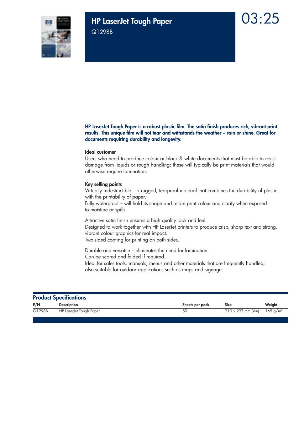 Hp laserjet tough paper | HP 200T User Manual | Page 115 / 174