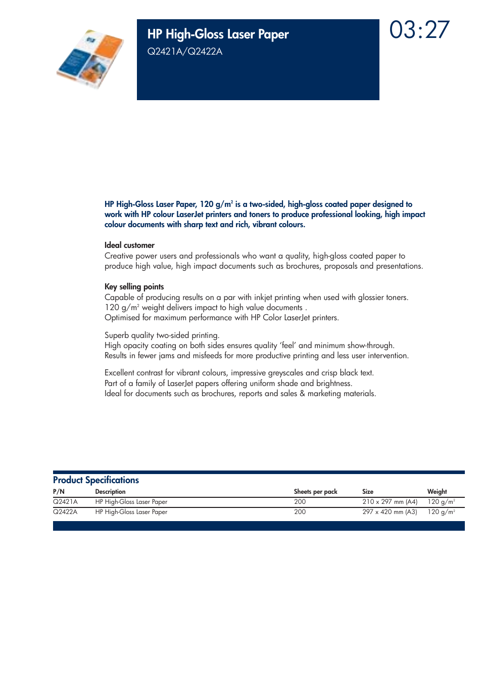 Hp high-gloss laser paper | HP 200T User Manual | Page 117 / 174