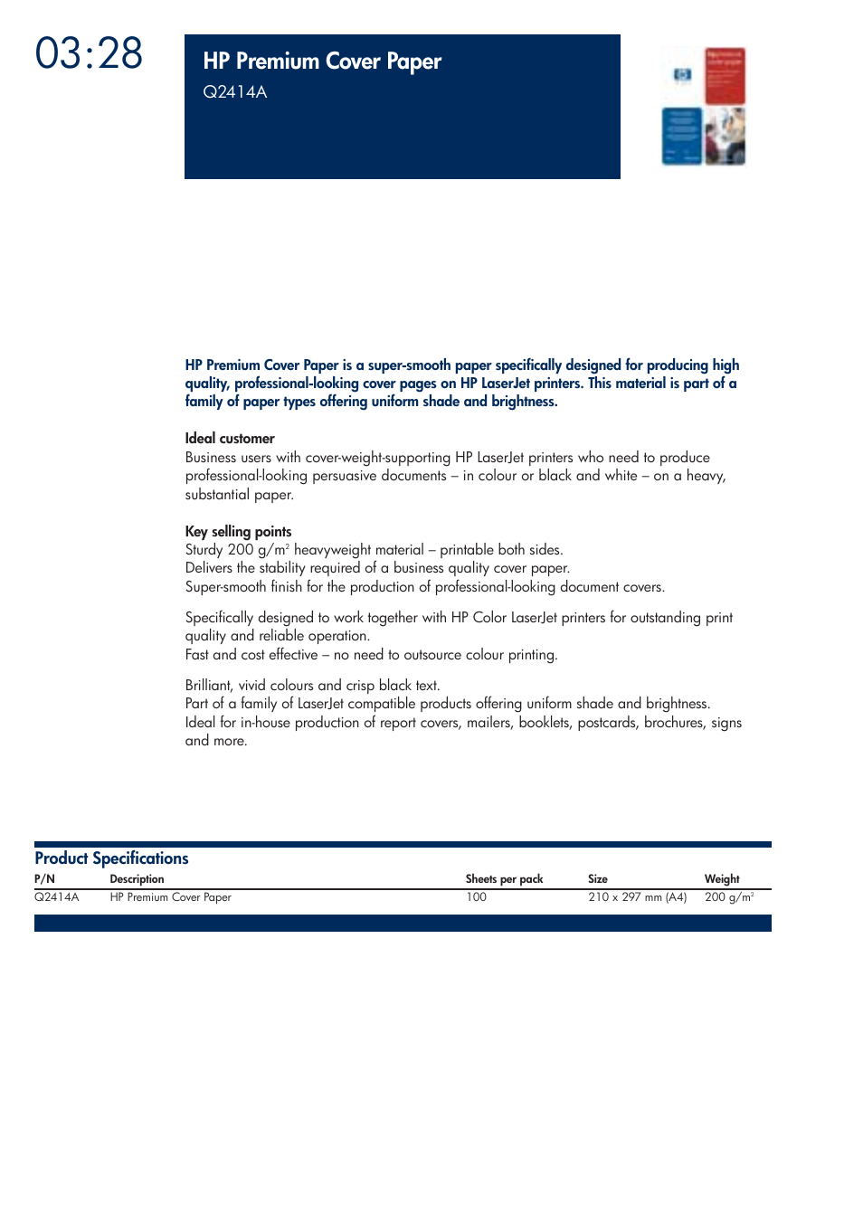 Hp premium cover paper | HP 200T User Manual | Page 118 / 174
