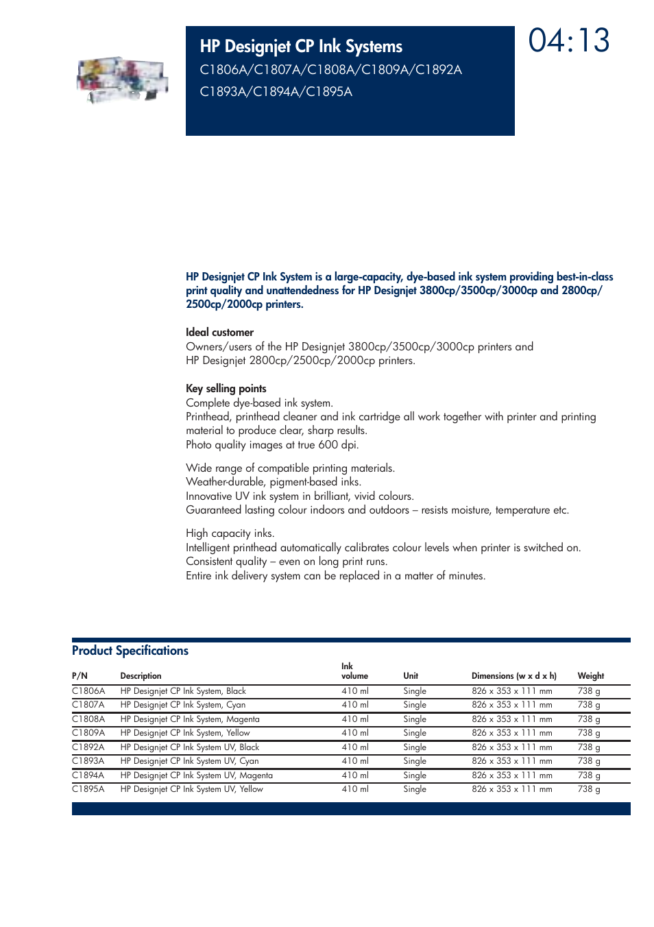 Hp designjet cp ink systems | HP 200T User Manual | Page 143 / 174