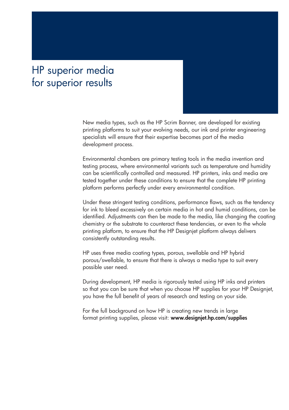 Hp superior media for superior results | HP 200T User Manual | Page 149 / 174