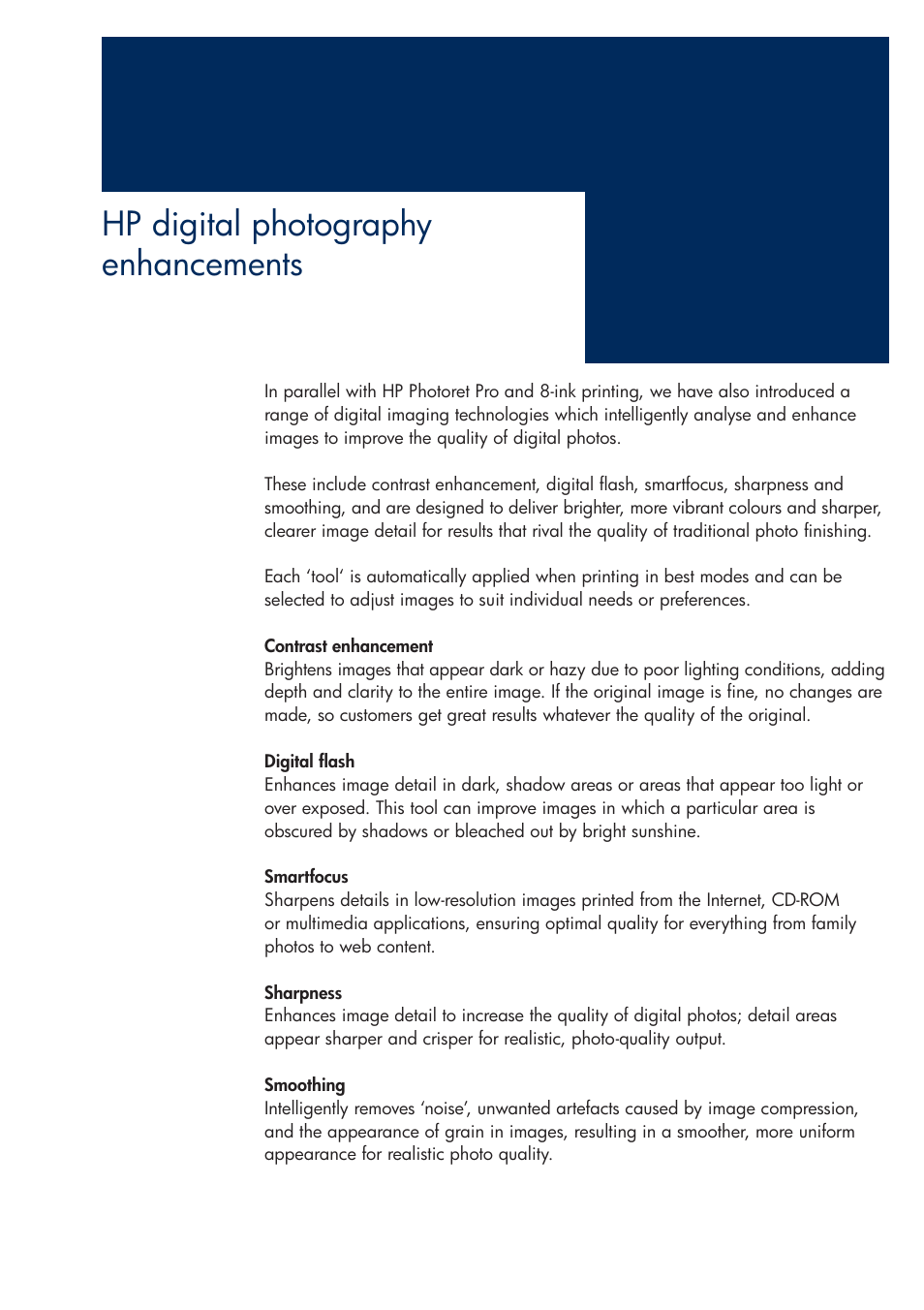 Hp digital photography enhancements | HP 200T User Manual | Page 55 / 174