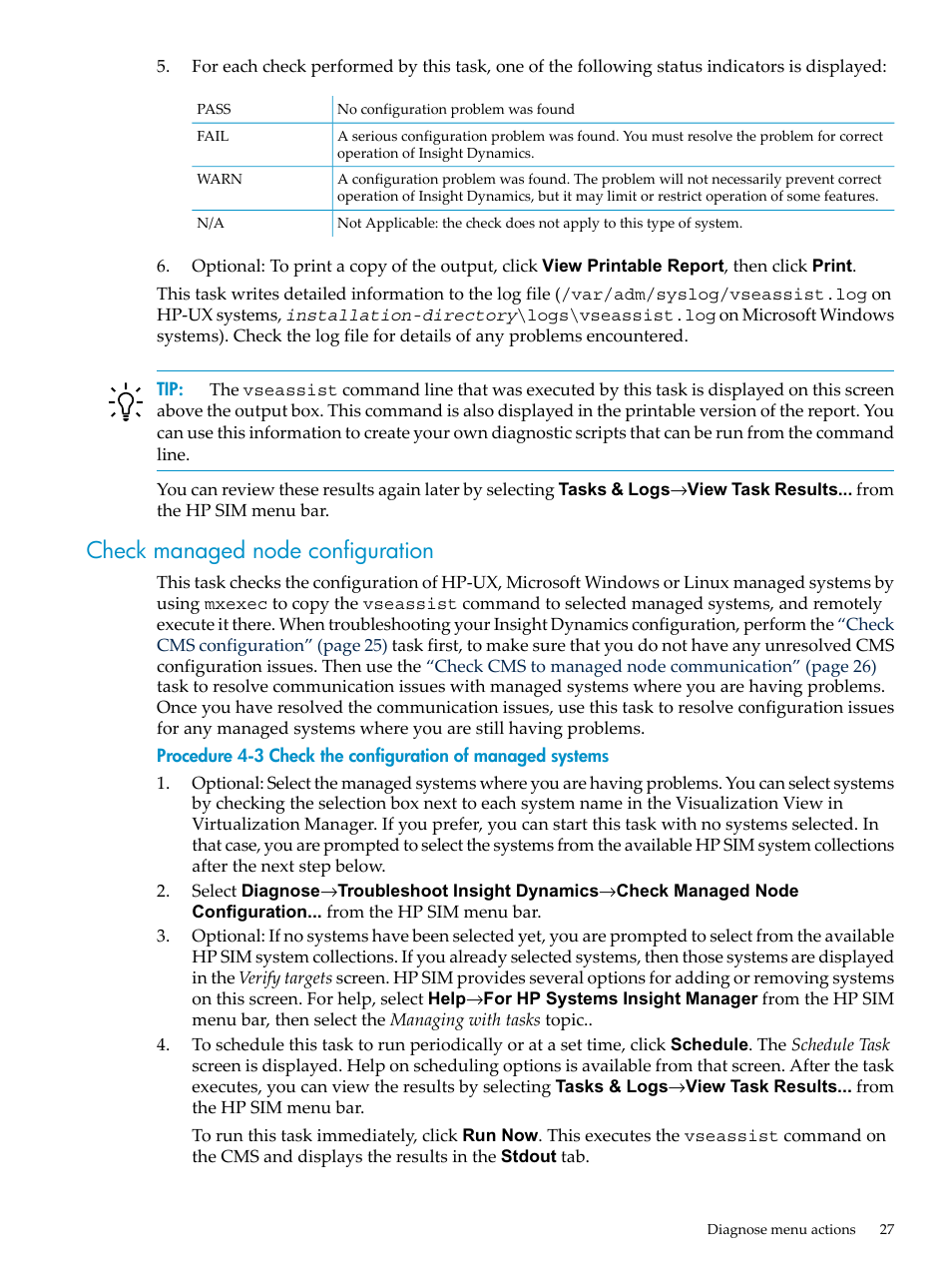 Check managed node configuration | HP INSIGHT DYNAMICS T8671-91017 User Manual | Page 27 / 54