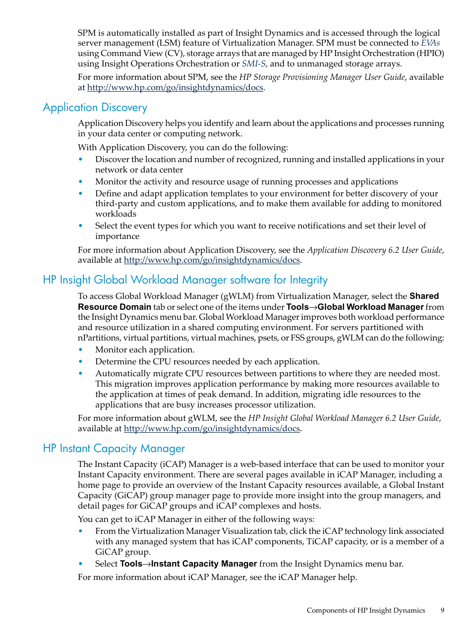 Application discovery, Hp instant capacity manager | HP INSIGHT DYNAMICS T8671-91017 User Manual | Page 9 / 54