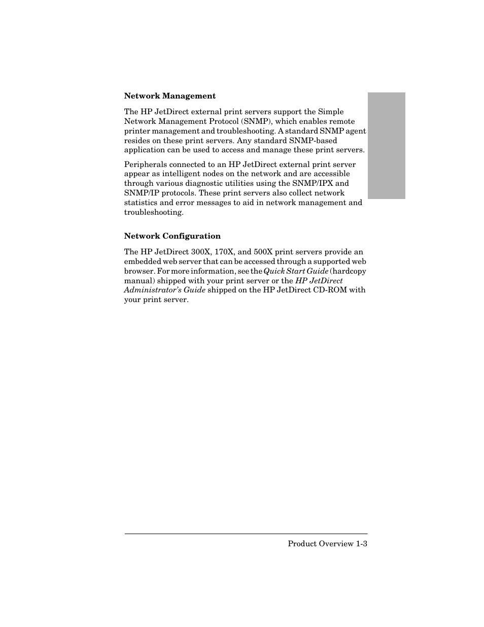 Network management, Network configuration, Network management -3 network configuration -3 | HP 170X User Manual | Page 9 / 30