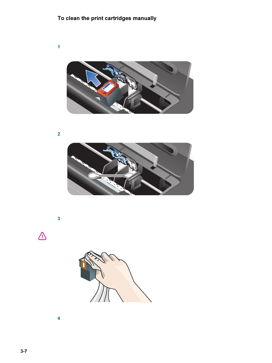 To clean the print cartridges manually, To clean the print cartridges manually -7 | HP 9600 Series User Manual | Page 31 / 123