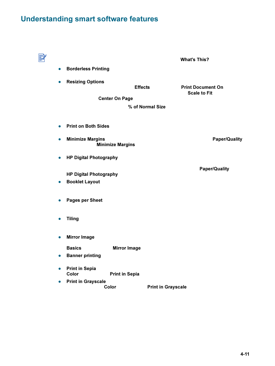 Understanding smart software features, Understanding smart software features -11 | HP 9600 Series User Manual | Page 44 / 123