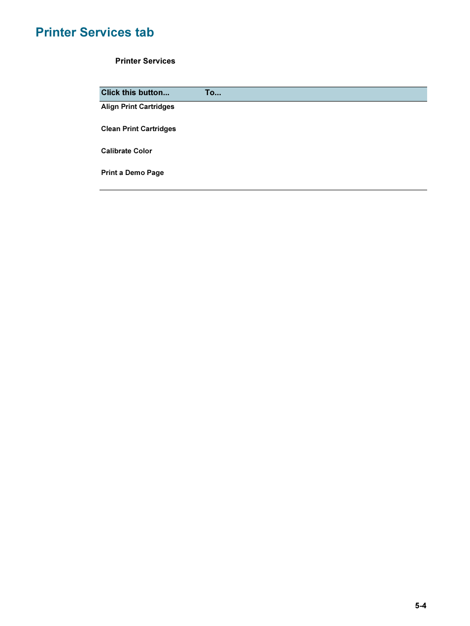 Printer services tab, Printer services tab -4 | HP 9600 Series User Manual | Page 74 / 123