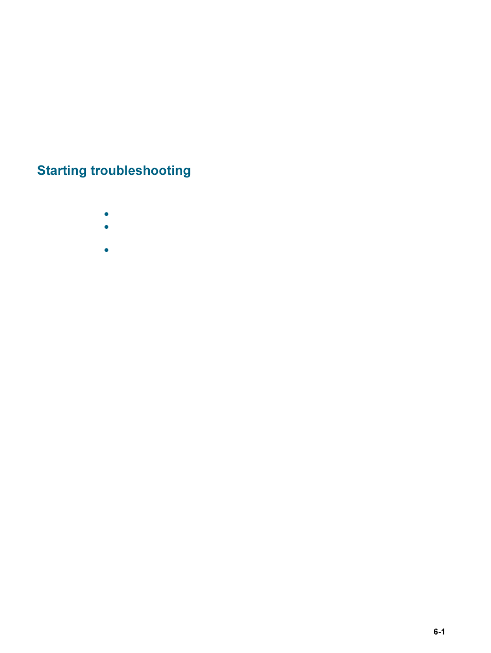 Troubleshooting, Starting troubleshooting, Starting troubleshooting -1 | HP 9600 Series User Manual | Page 76 / 123