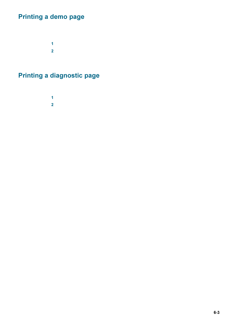 Printing a, Printing a demo page, Printing a diagnostic page | HP 9600 Series User Manual | Page 78 / 123