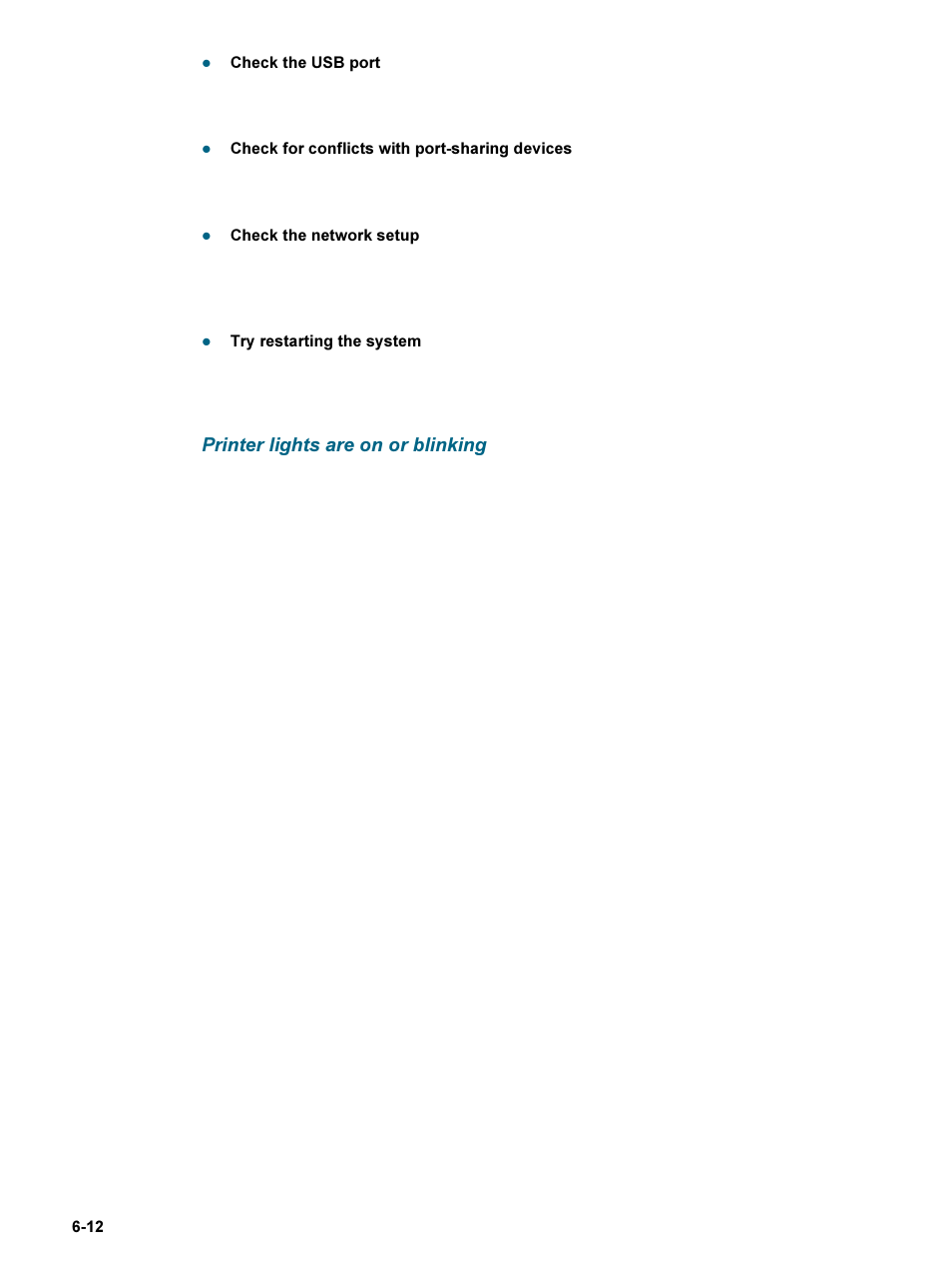 Printer lights are on or blinking, Printer lights are on or blinking -12 | HP 9600 Series User Manual | Page 87 / 123