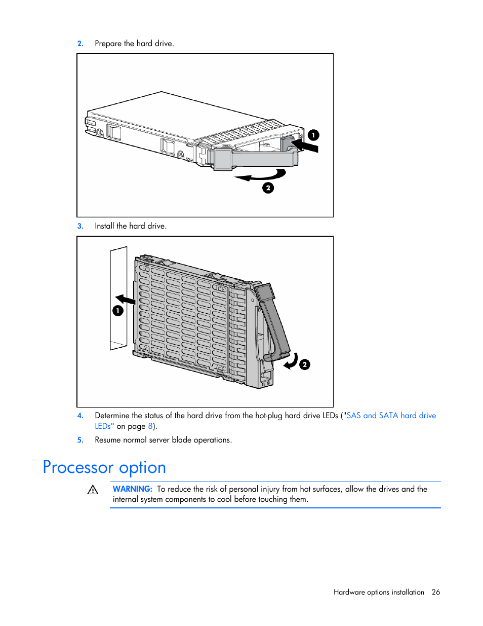 Processor option | HP BL685C User Manual | Page 26 / 99