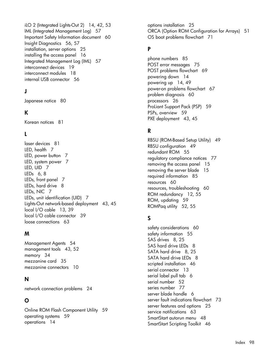 HP BL685C User Manual | Page 98 / 99