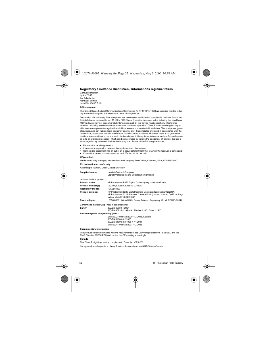 HP R827 User Manual | Page 54 / 56