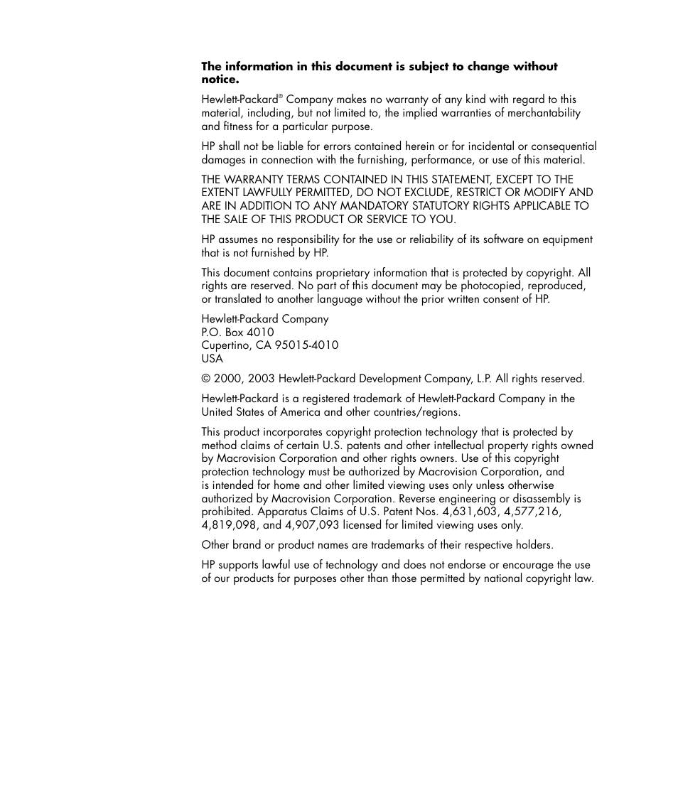 HP HB4 User Manual | Page 2 / 106