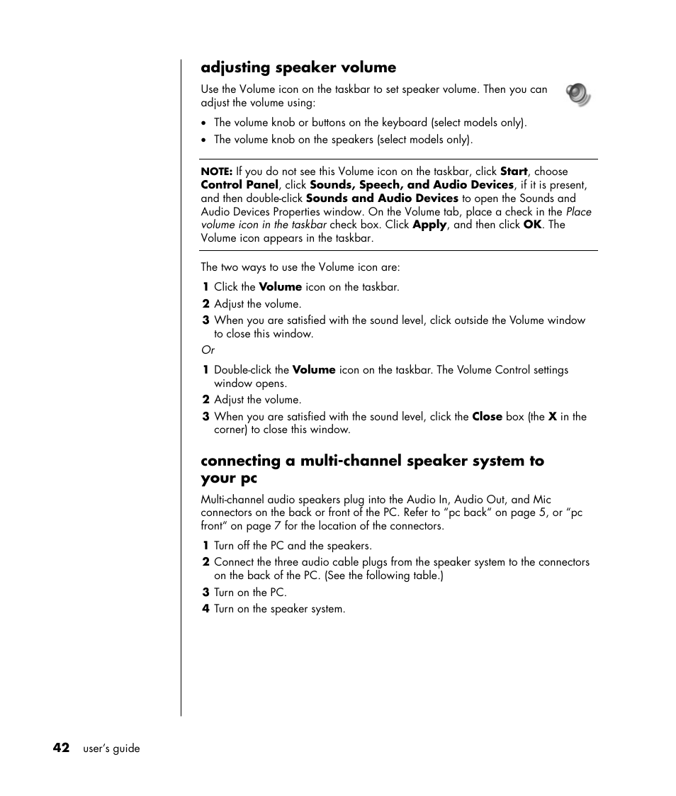 Adjusting speaker volume | HP HB4 User Manual | Page 48 / 106