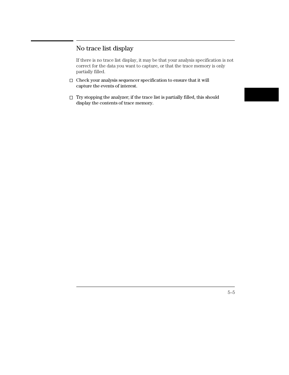 No trace list display | HP 16500C User Manual | Page 101 / 130