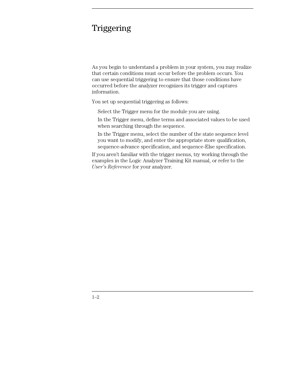 Triggering | HP 16500C User Manual | Page 12 / 130