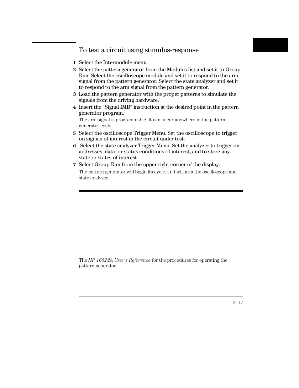 To test a circuit using stimulus-response | HP 16500C User Manual | Page 51 / 130