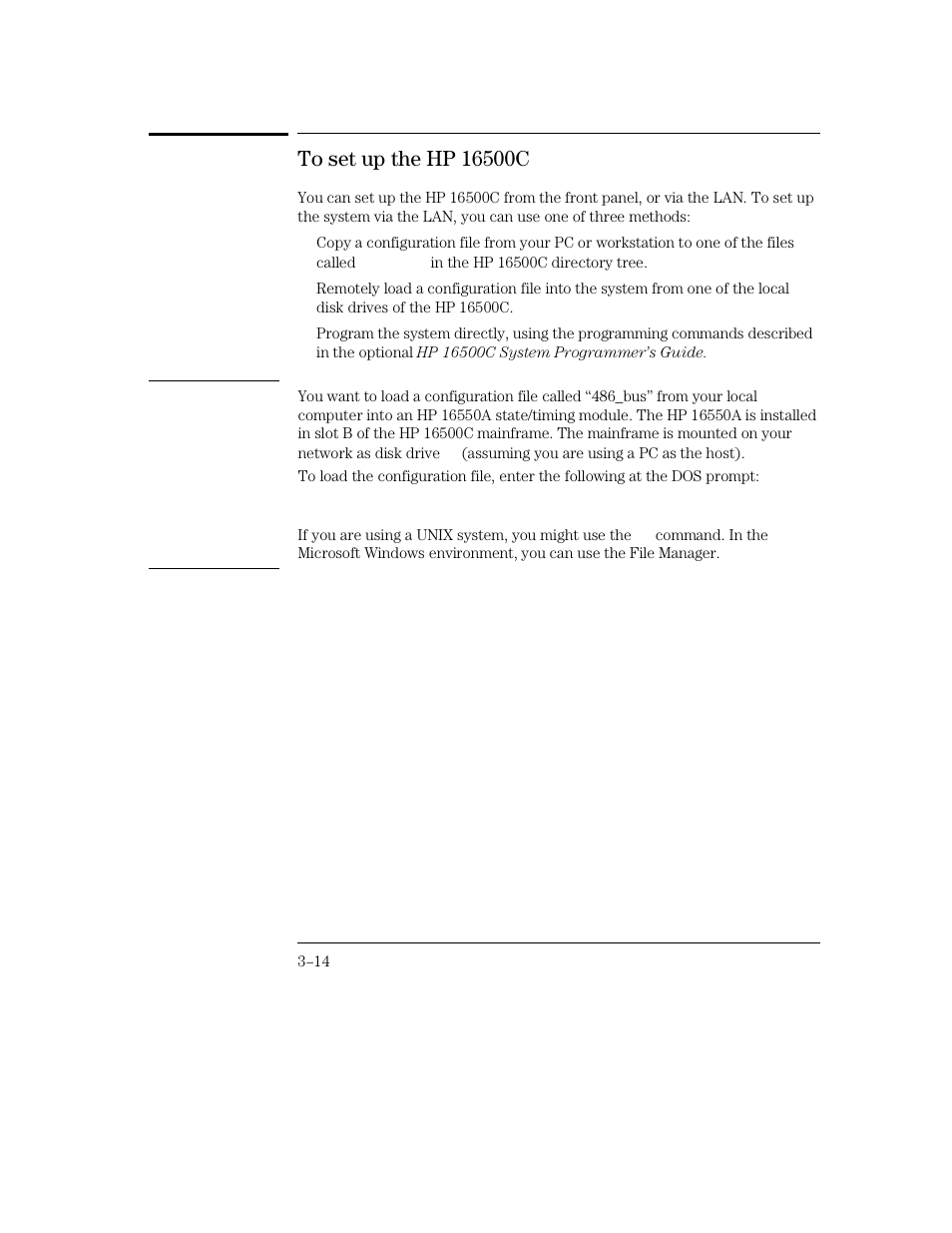 To set up the hp 16500c | HP 16500C User Manual | Page 76 / 130
