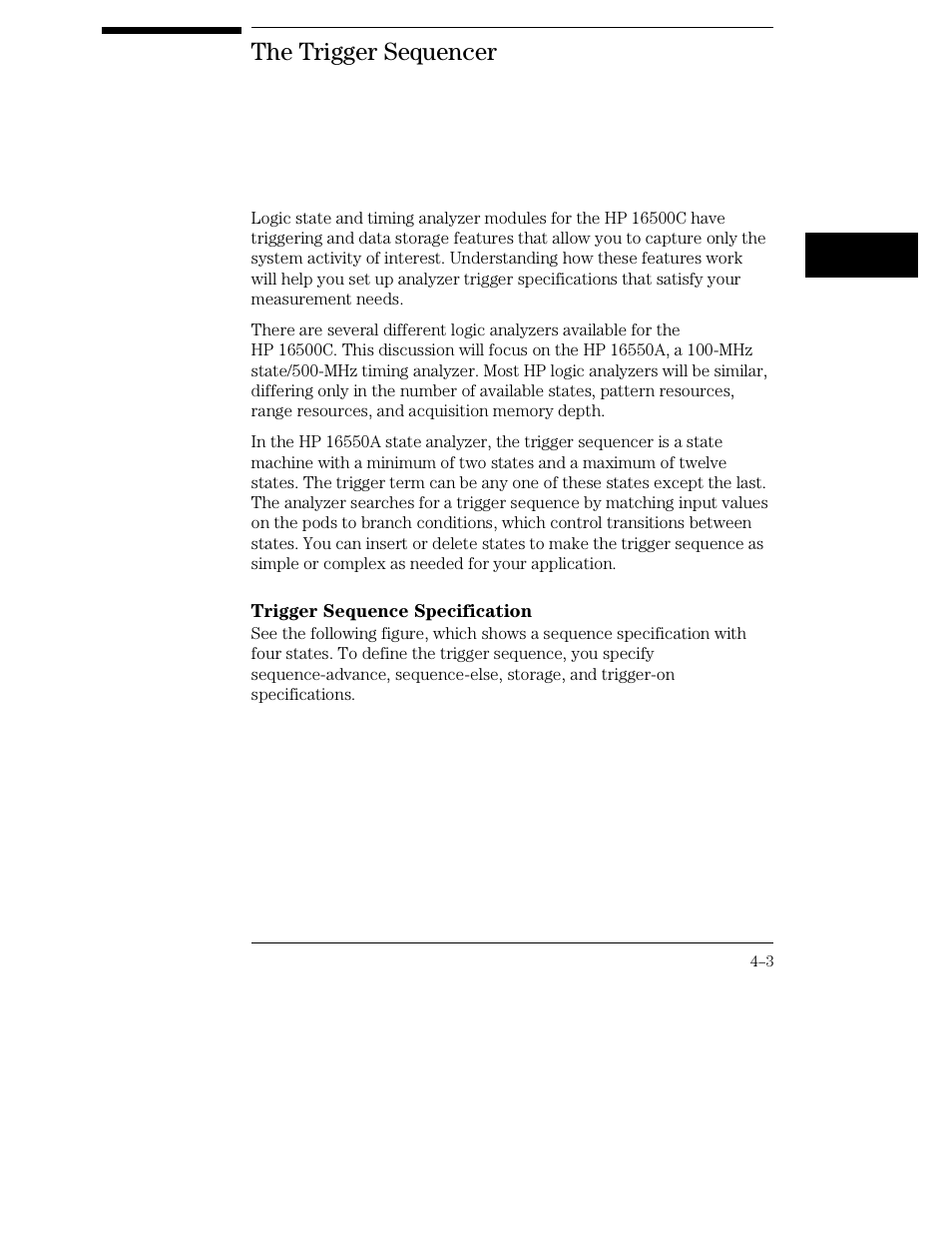 The trigger sequencer | HP 16500C User Manual | Page 83 / 130