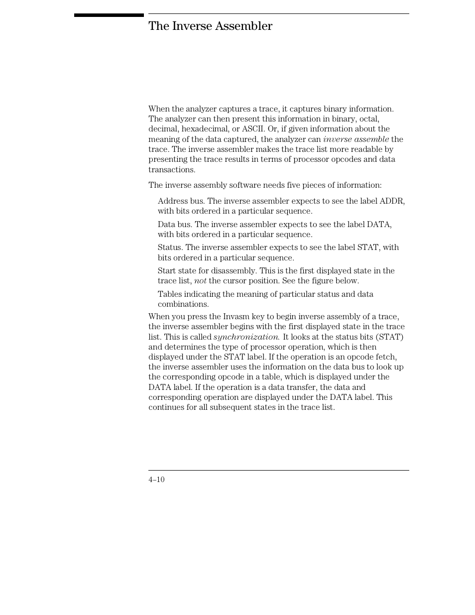 The inverse assembler | HP 16500C User Manual | Page 90 / 130