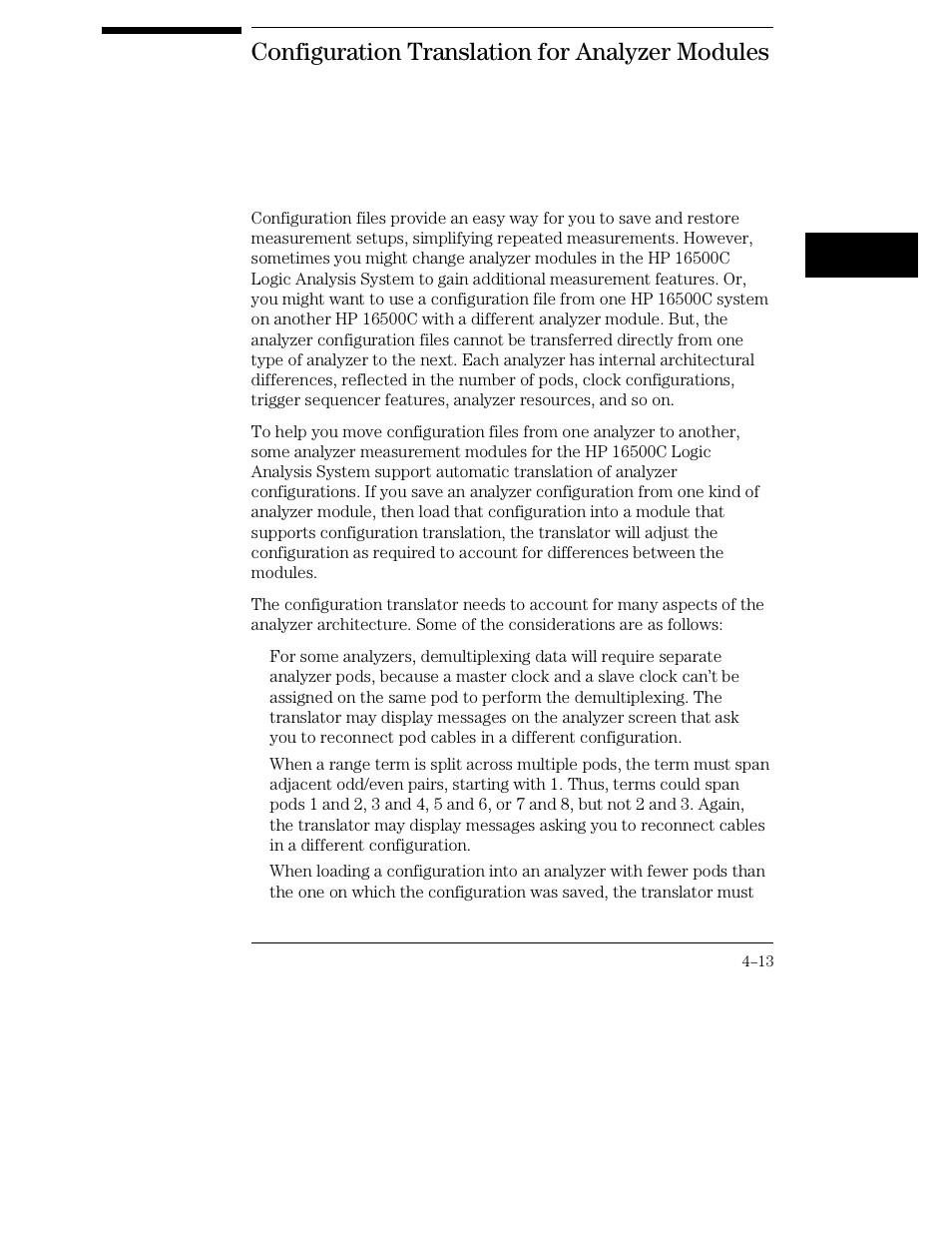 Configuration translation for analyzer modules | HP 16500C User Manual | Page 93 / 130