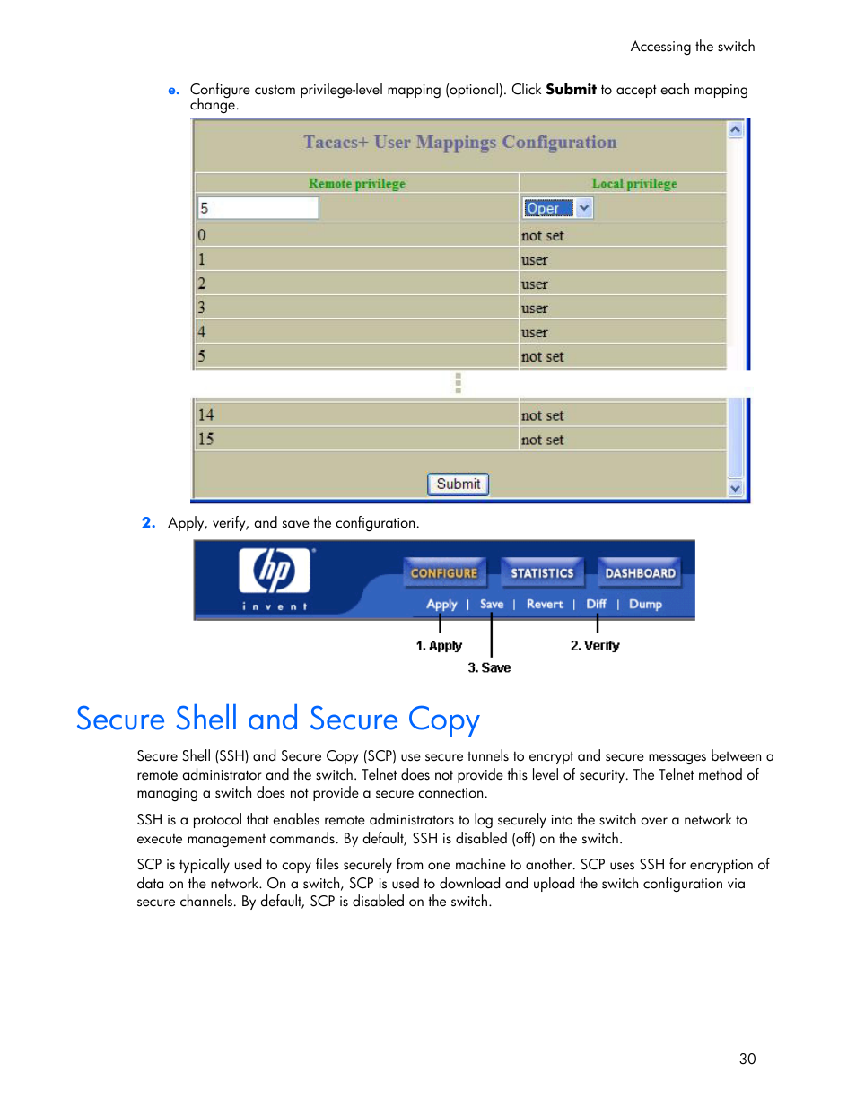 Secure shell and secure copy | HP 445946-001 User Manual | Page 30 / 198