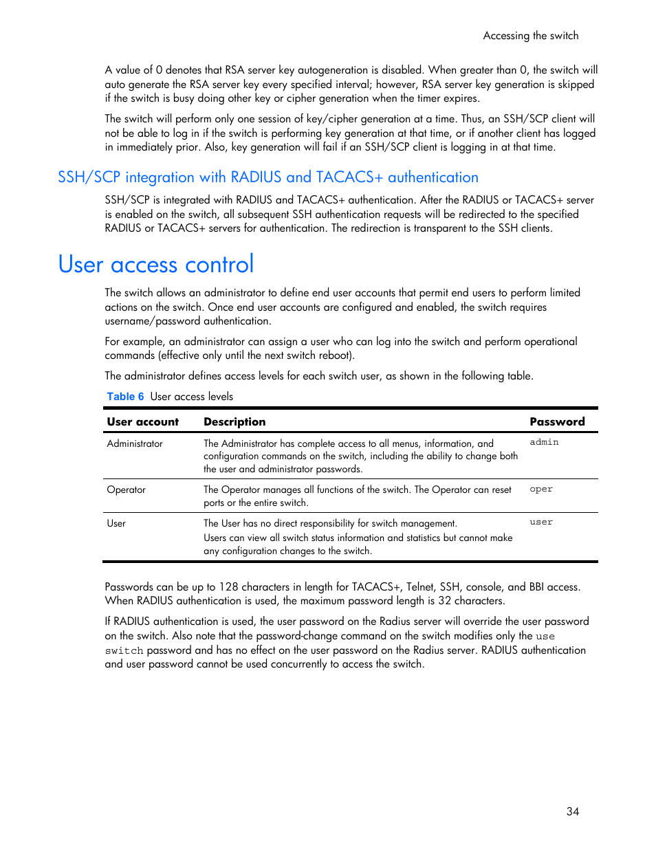 User access control | HP 445946-001 User Manual | Page 34 / 198