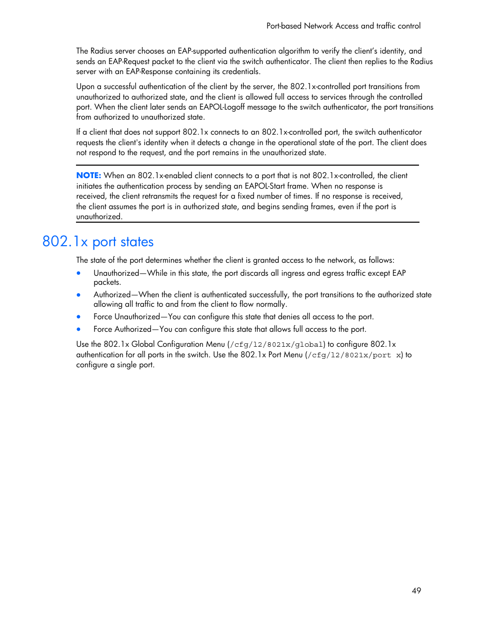 1x port states | HP 445946-001 User Manual | Page 49 / 198
