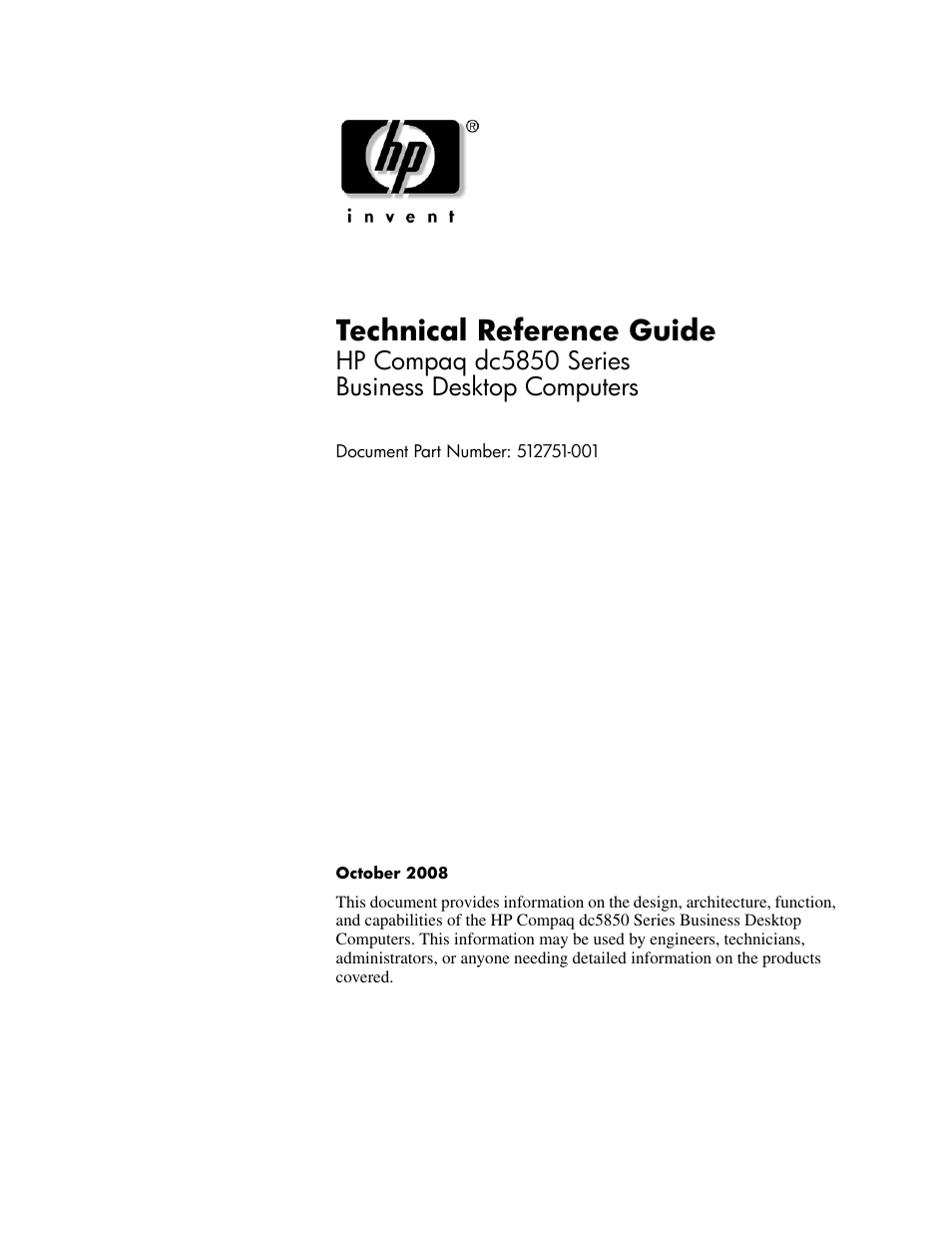 HP DC5850 User Manual | 114 pages