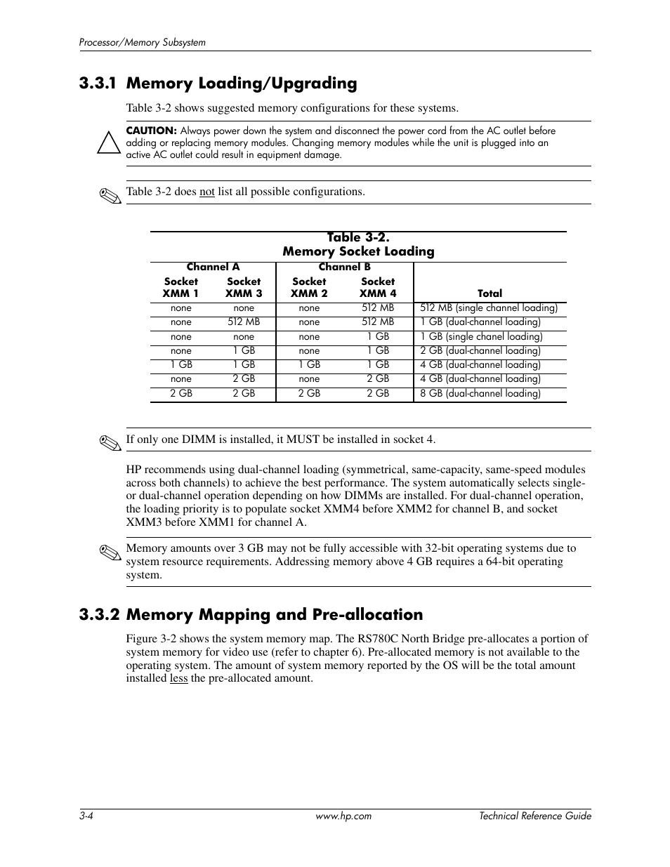 1 memory loading/upgrading | HP DC5850 User Manual | Page 32 / 114