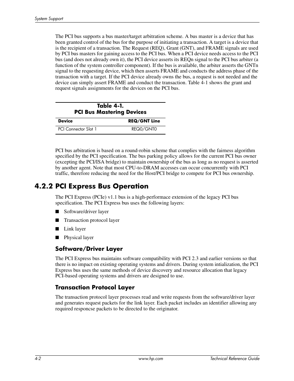 2 pci express bus operation | HP DC5850 User Manual | Page 36 / 114