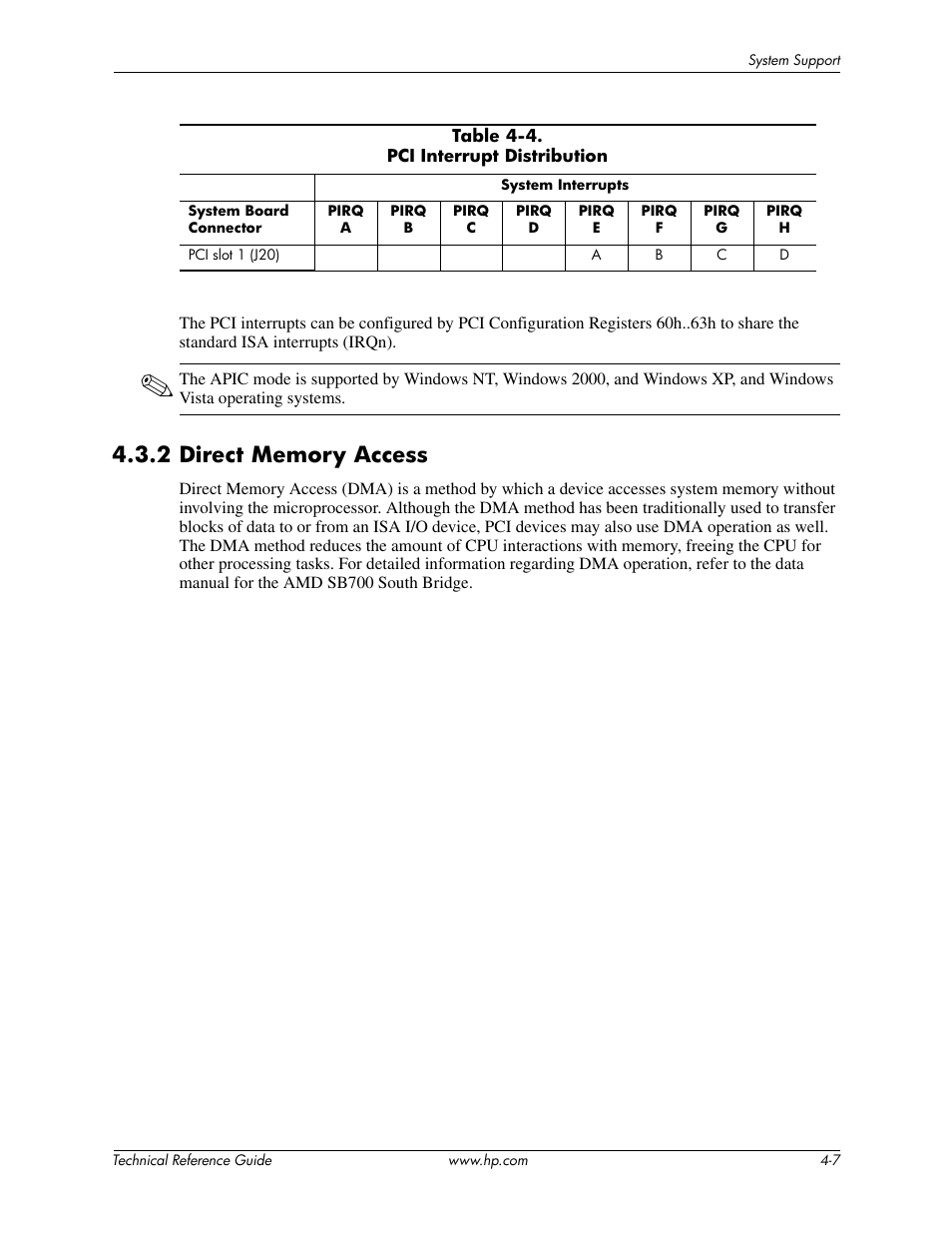 2 direct memory access | HP DC5850 User Manual | Page 41 / 114