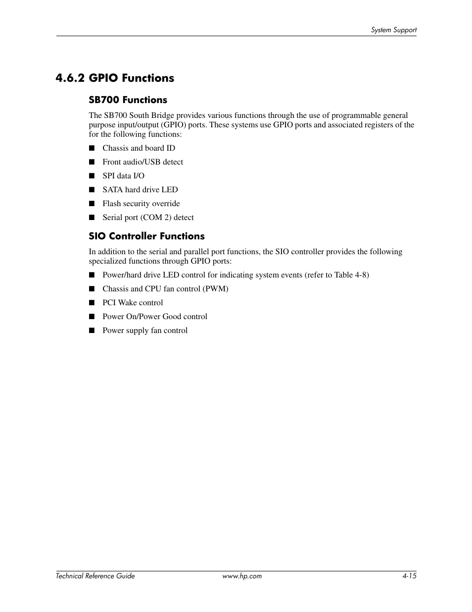 2 gpio functions | HP DC5850 User Manual | Page 49 / 114