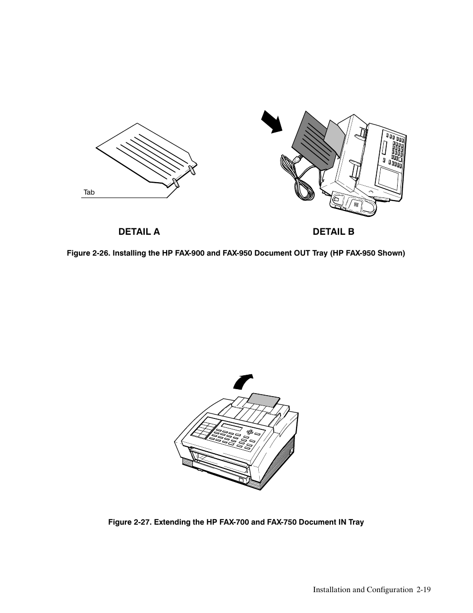 Document in tray | HP FACSIMILE MACHINE HP FAX-700 User Manual | Page 44 / 292