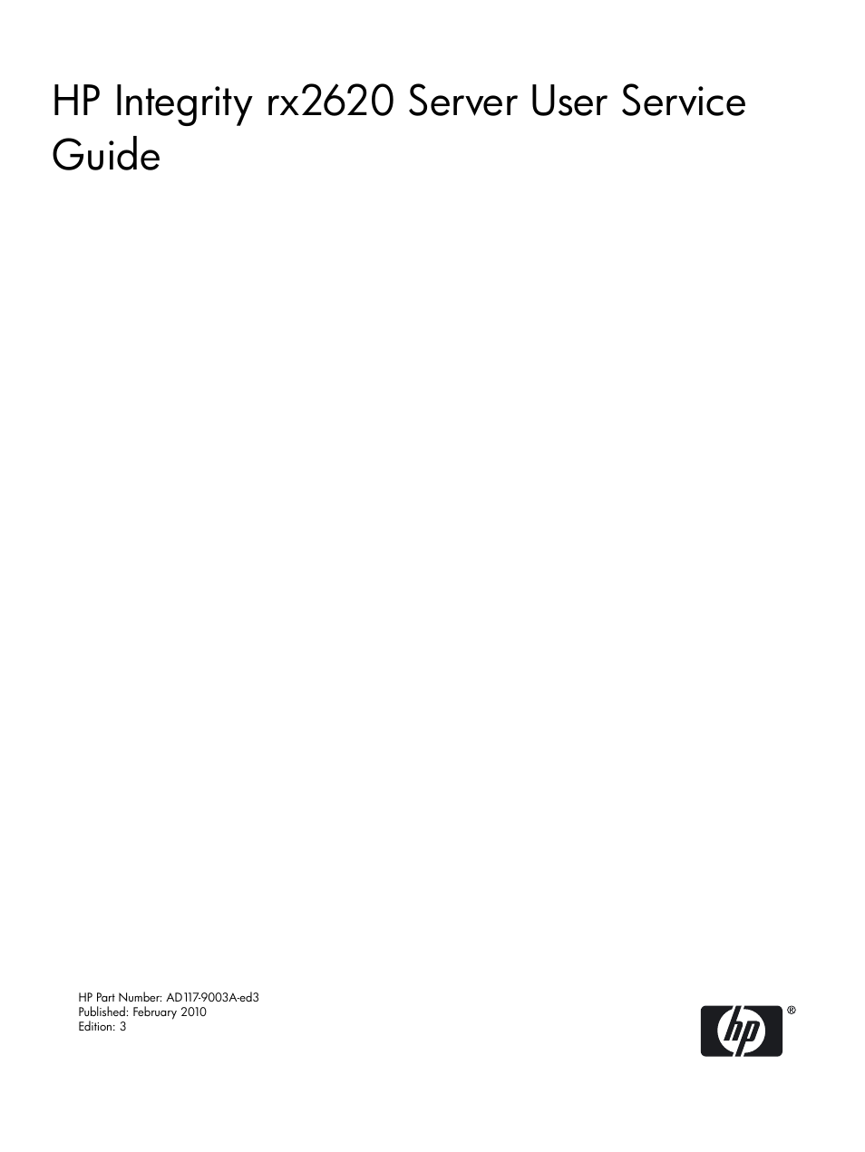 HP AD117-9003A-ED3 User Manual | 177 pages