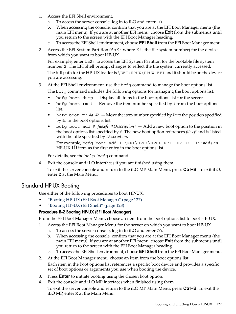 Standard hp-ux booting | HP AD117-9003A-ED3 User Manual | Page 127 / 177