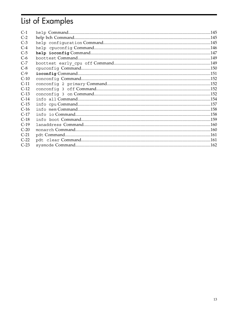 List of examples | HP AD117-9003A-ED3 User Manual | Page 13 / 177