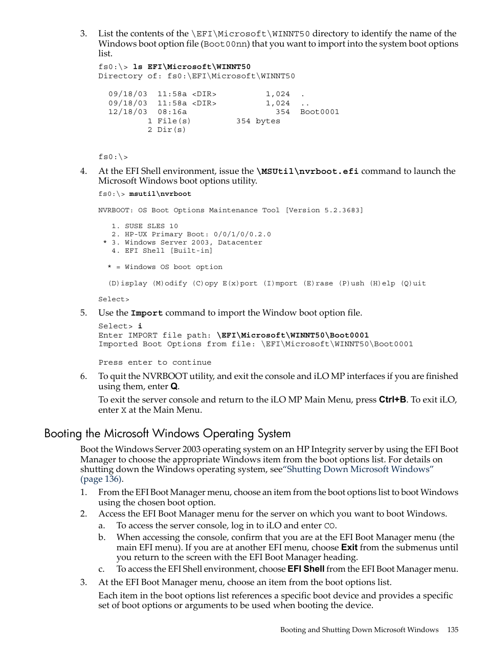 Booting the microsoft windows operating system | HP AD117-9003A-ED3 User Manual | Page 135 / 177