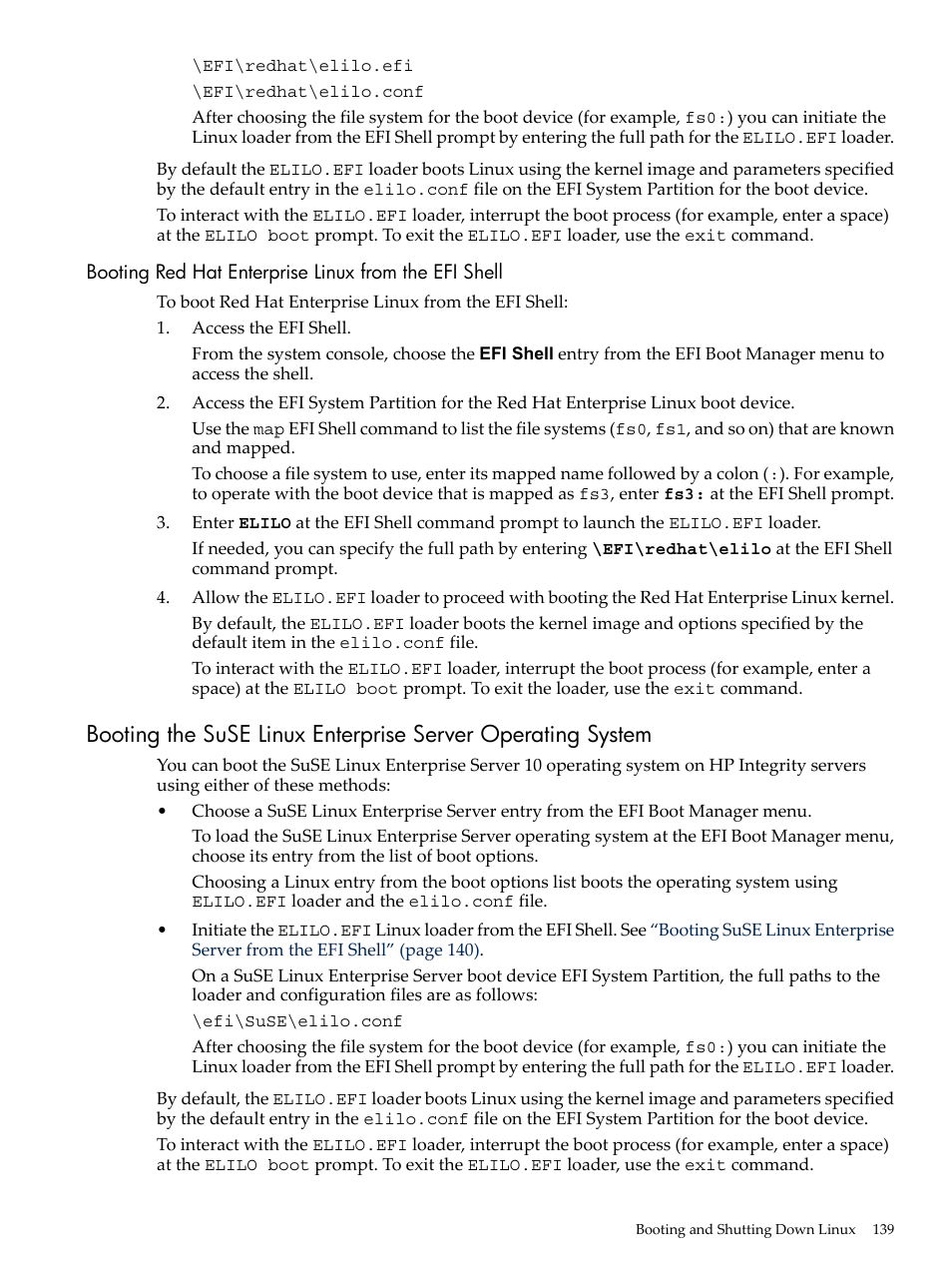 Booting the suse linux enterprise | HP AD117-9003A-ED3 User Manual | Page 139 / 177