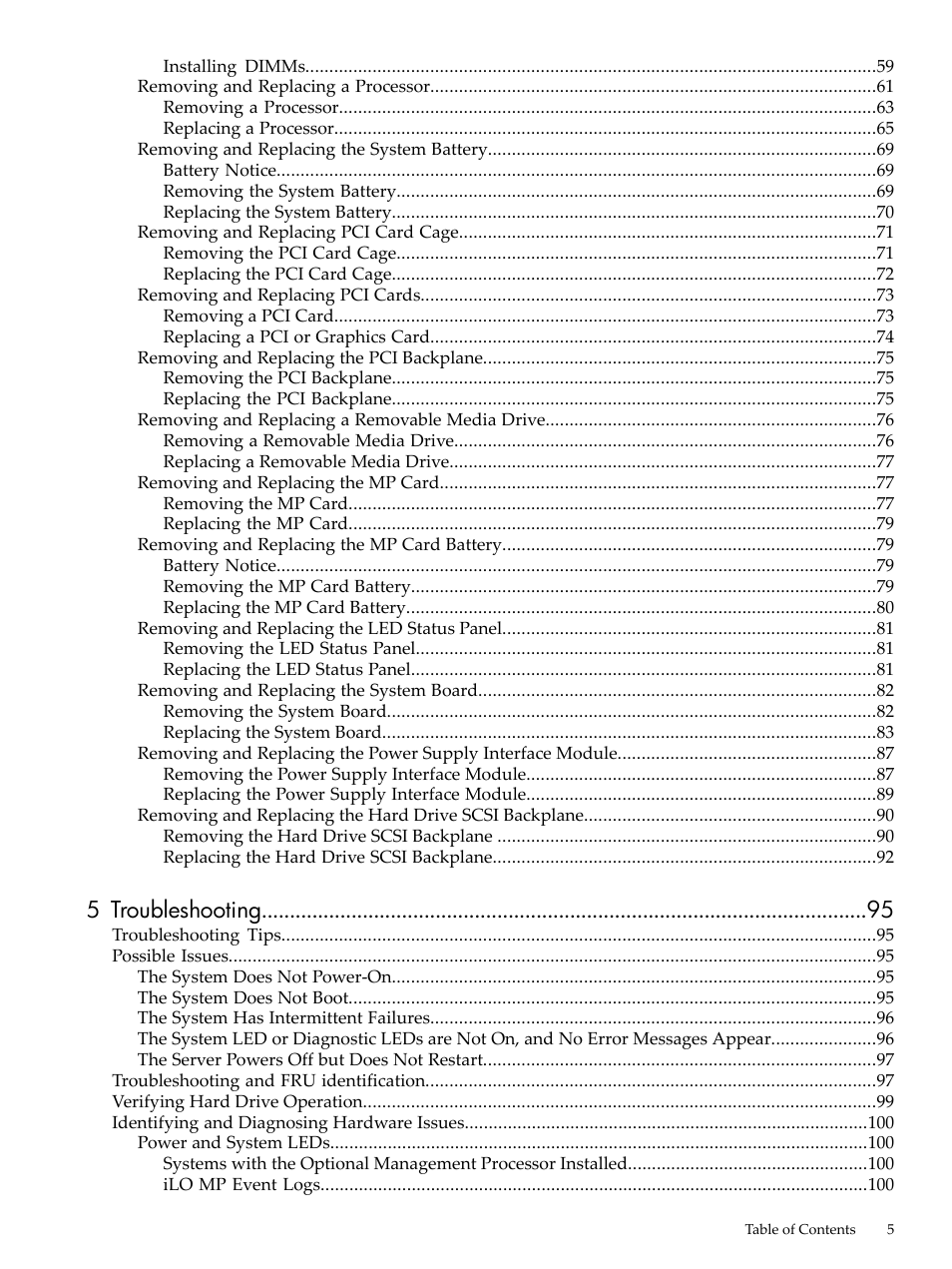 5 troubleshooting | HP AD117-9003A-ED3 User Manual | Page 5 / 177