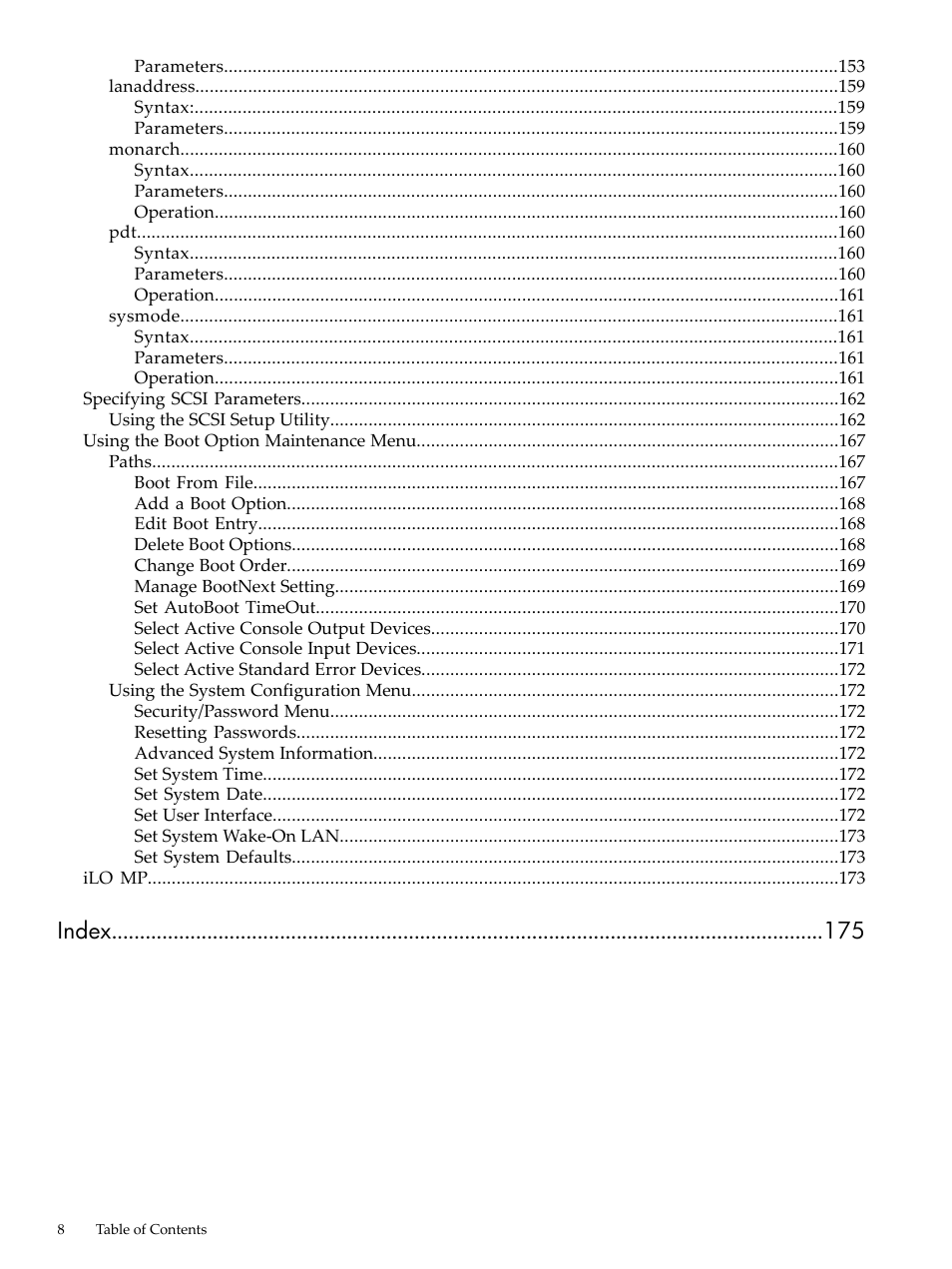 Index | HP AD117-9003A-ED3 User Manual | Page 8 / 177