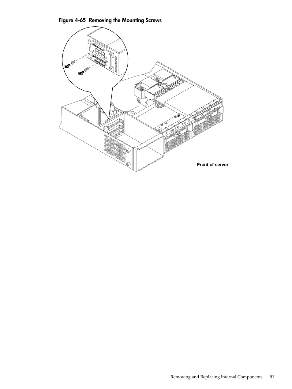 Removing the mounting screws, Figure 4-65 | HP AD117-9003A-ED3 User Manual | Page 91 / 177